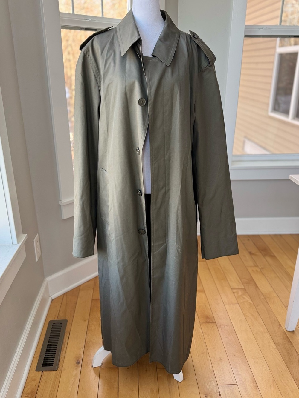 Vintage CB Industries Gray Trench Coat Made in France Deadstock Sz XL - Picture 13 of 13